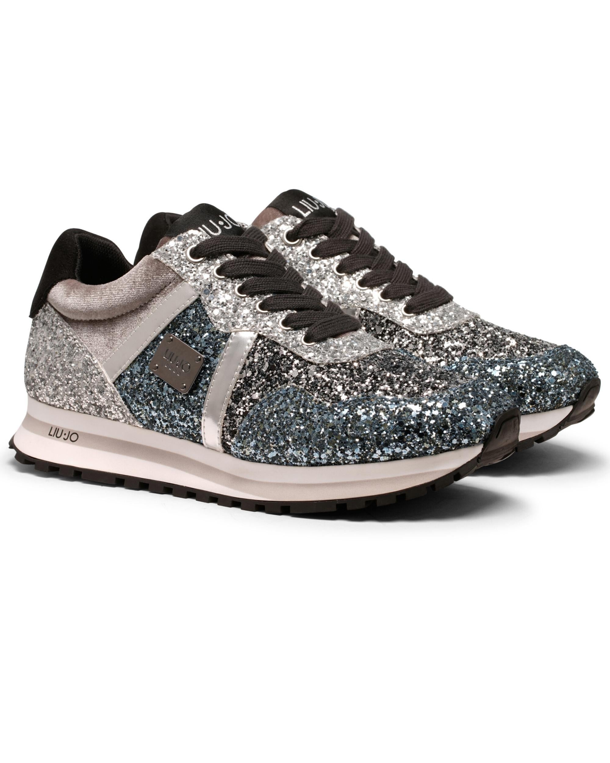 Liu Jo Silver Glitter Sneakers