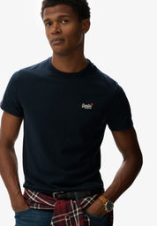 Superdry T-shirt Uomo Logo cotone manica corta navy blu