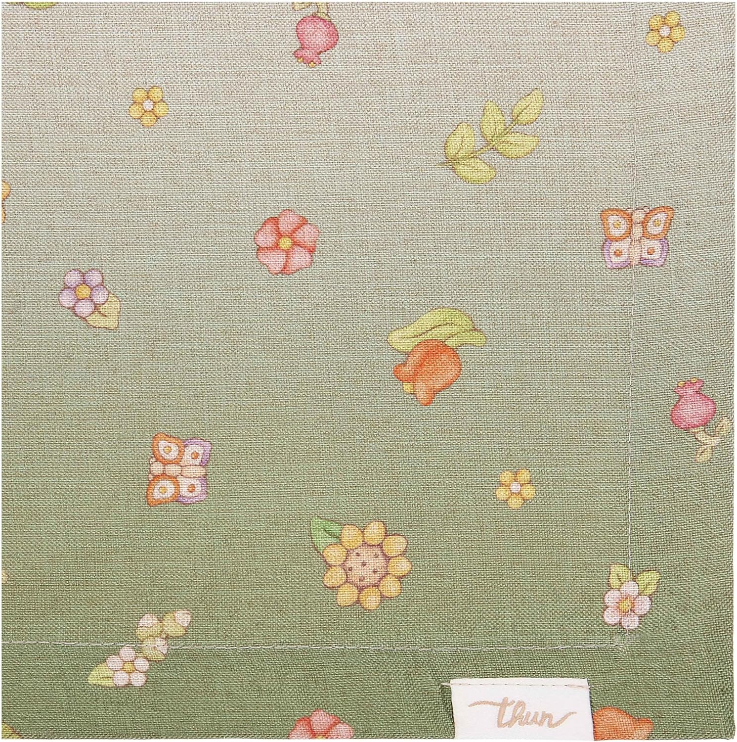 THUN Tovaglia Antimacchia 150x260 cm Country Flowers Green verde