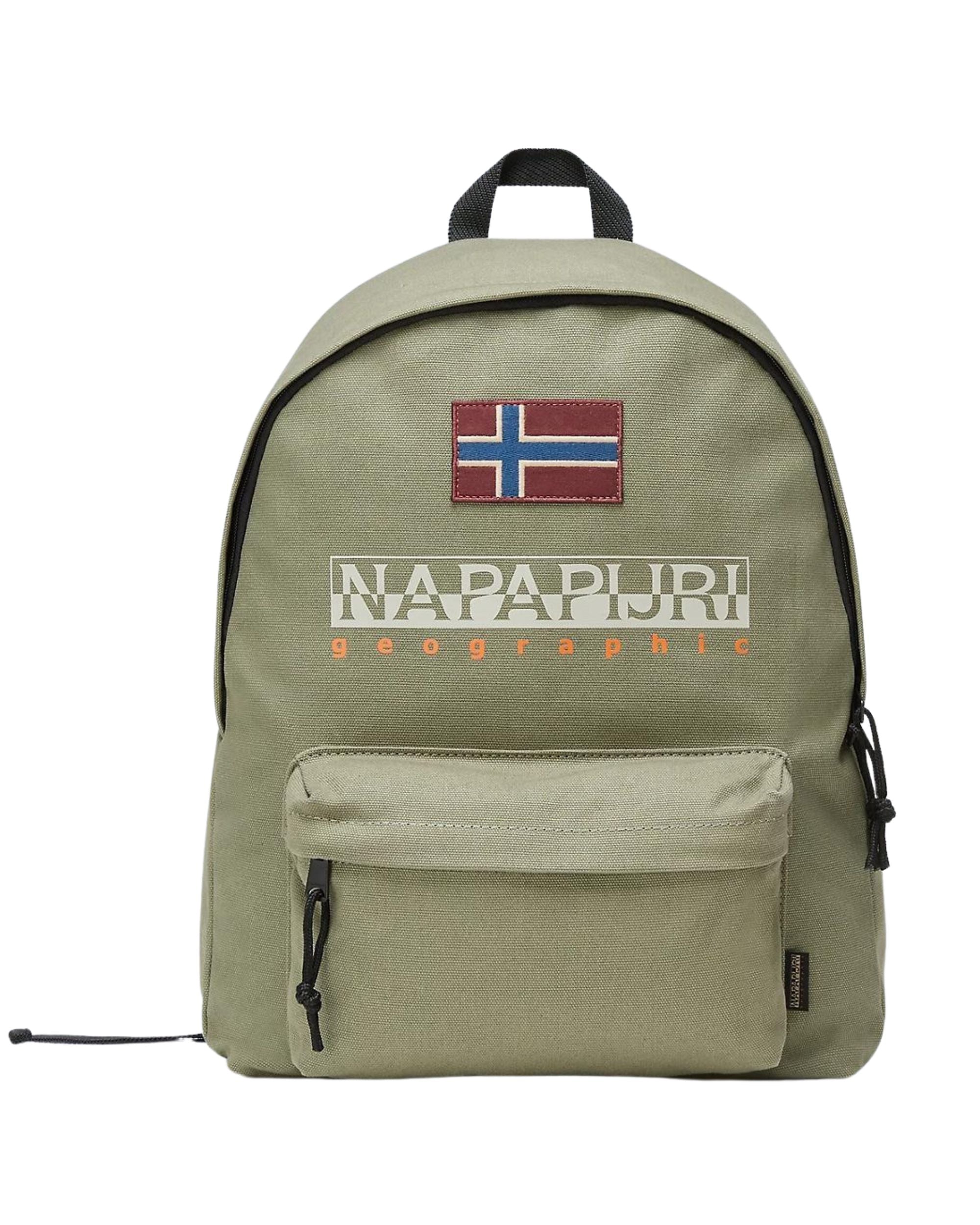 Napapijri Donna Unisex Zainetto Backpack Robusto Cotone Logo Verde Uomo