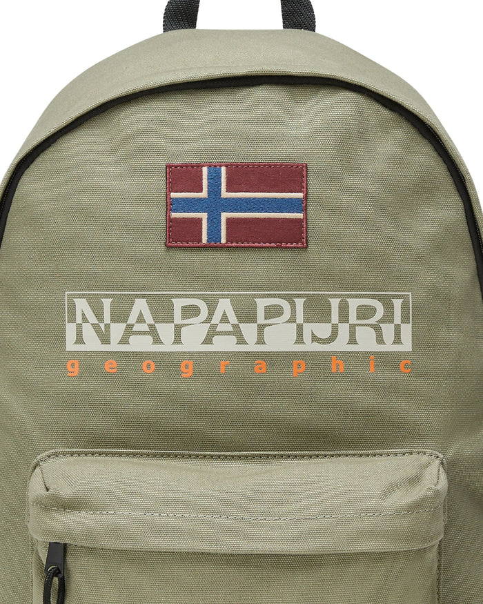 Napapijri Donna Unisex Zainetto Backpack Robusto Cotone Logo Verde Uomo 3