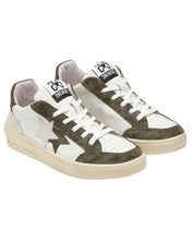 2star Scarpe Sneakers Made In Italy in Pelle Bianco Marrone Uomo