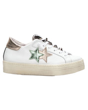 2Star Scarpe Sneaker Prime Star con Platform Tomaia in Pelle Bianco Donna