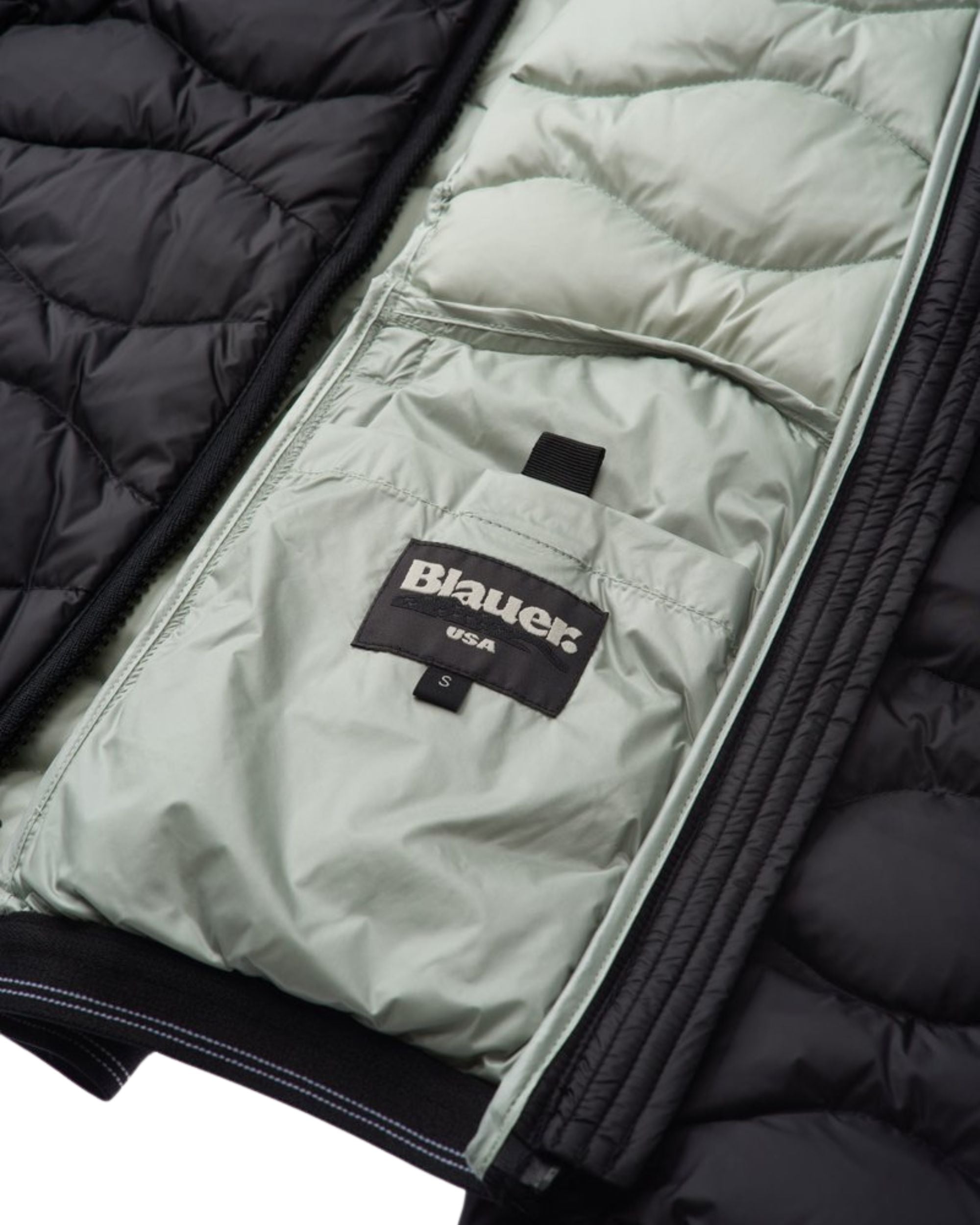 Blauer Giubbino Imbottito Camelia Nero Interno Bianco Donna