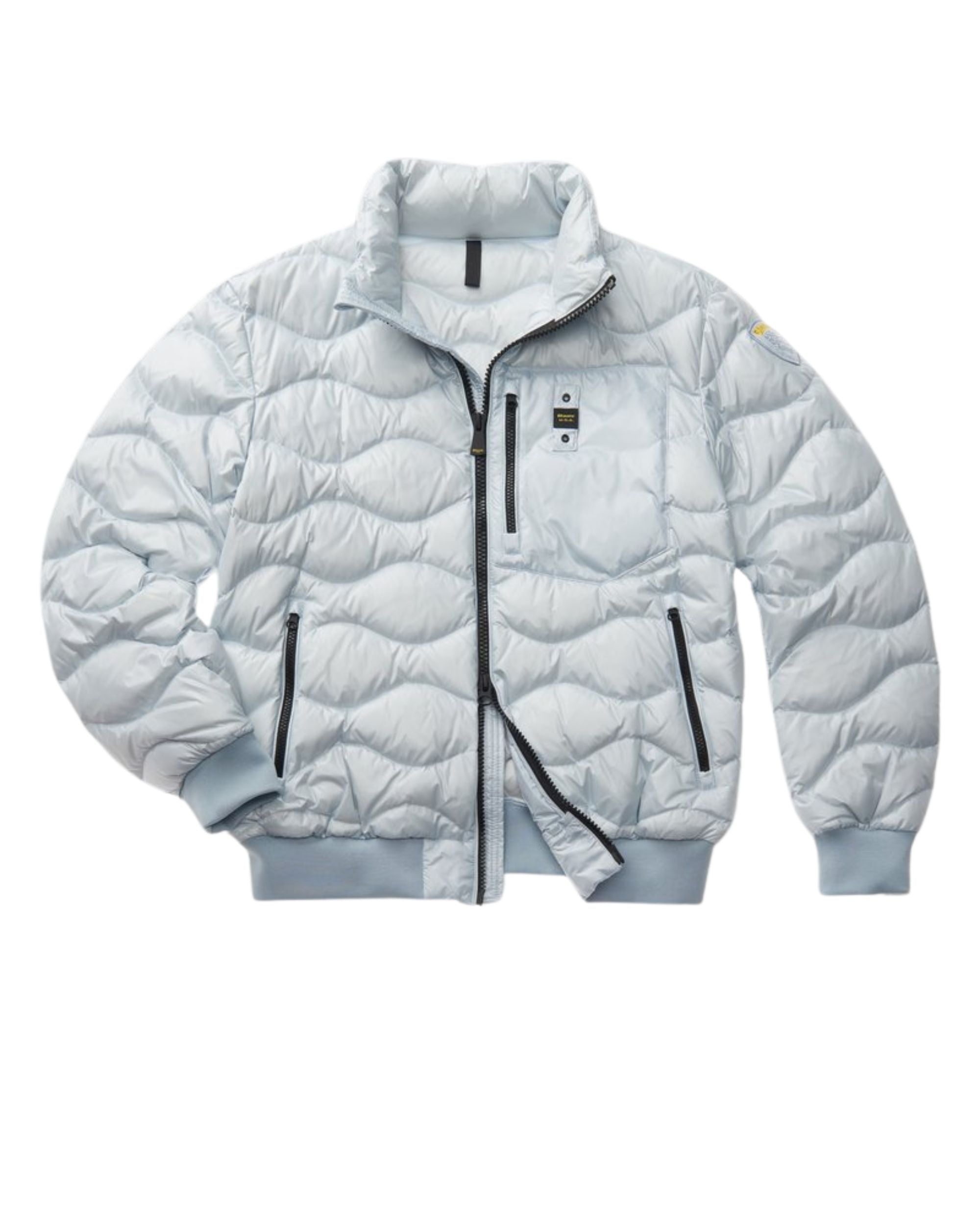 Blauer Giubbino Piumino con Fodera in Piuma Onda Azzurro Celeste Uomo