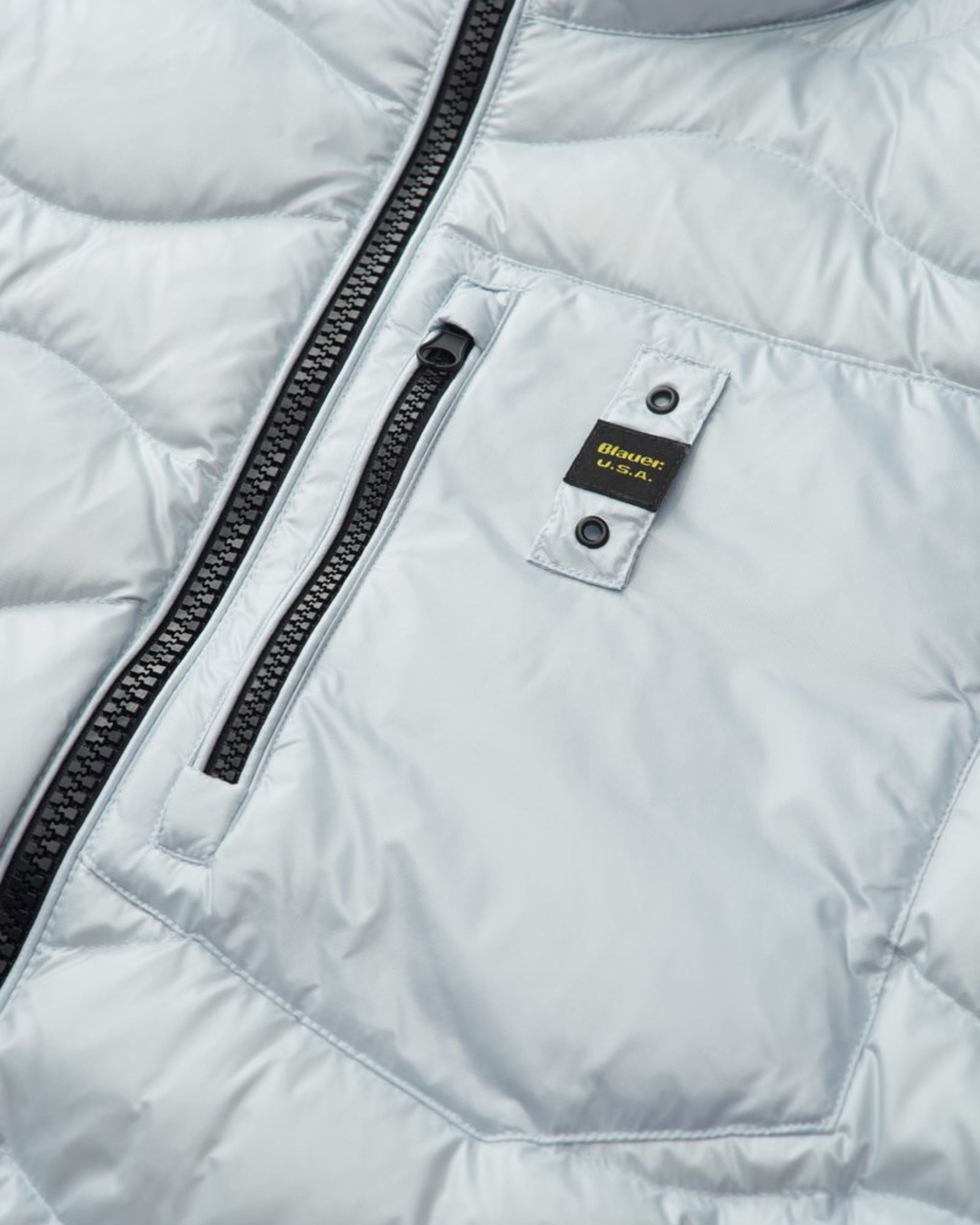 Blauer Giubbino Piumino con Fodera in Piuma Onda Azzurro Celeste Uomo