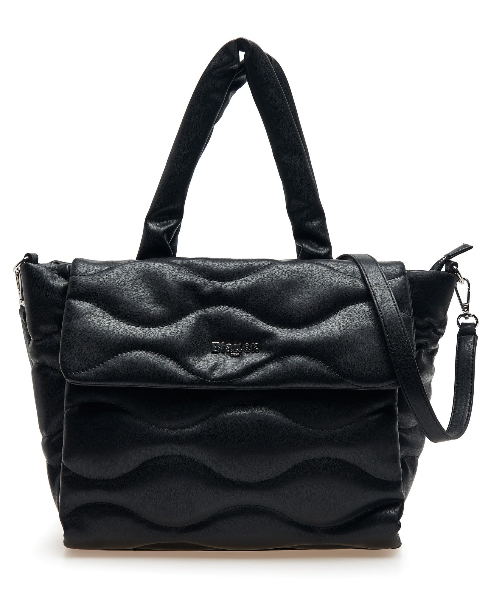 Blauer borsa 42x26x10 Cm Spalla E Tracolla Nero Donna trama onda
