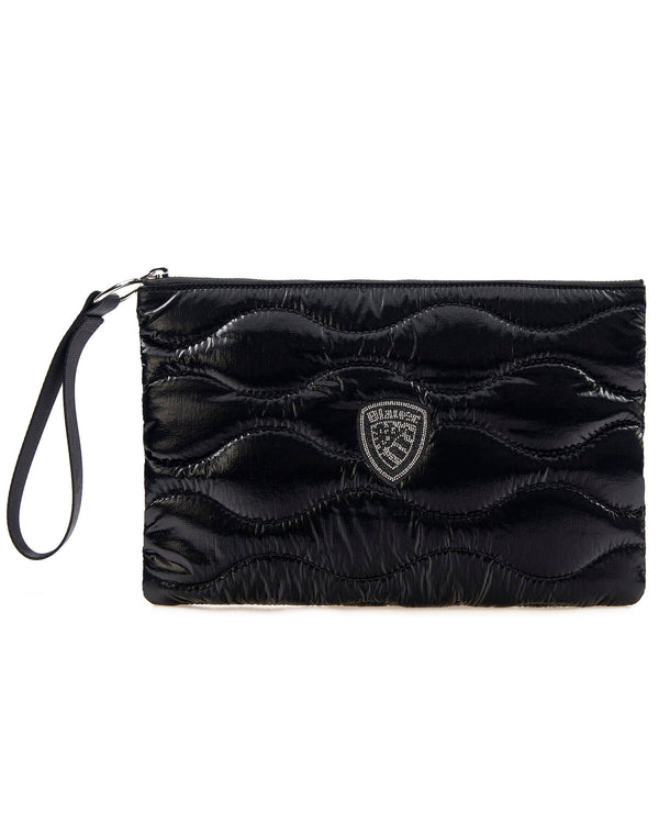 Blauer Pochette Clutch Trama Onda Nero Donna