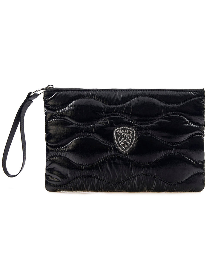 Blauer Pochette Clutch Trama Onda Nero Donna 1