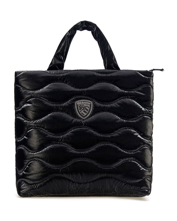 Blauer 20x28x13 Cm Shopper Wave Pattern Black Woman