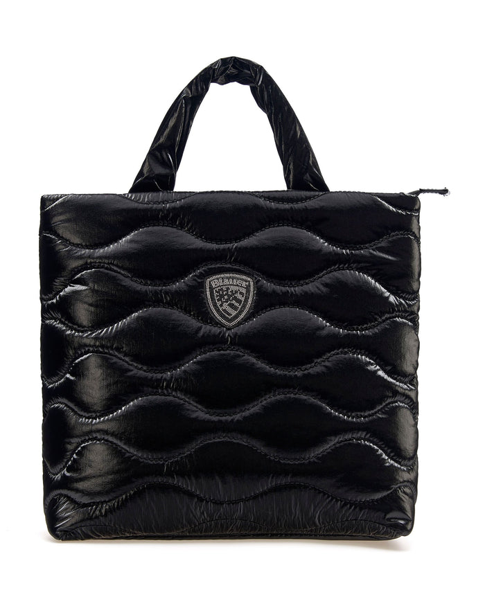 Blauer 20x28x13 Cm Shopper Trama Onda Nero Donna 1