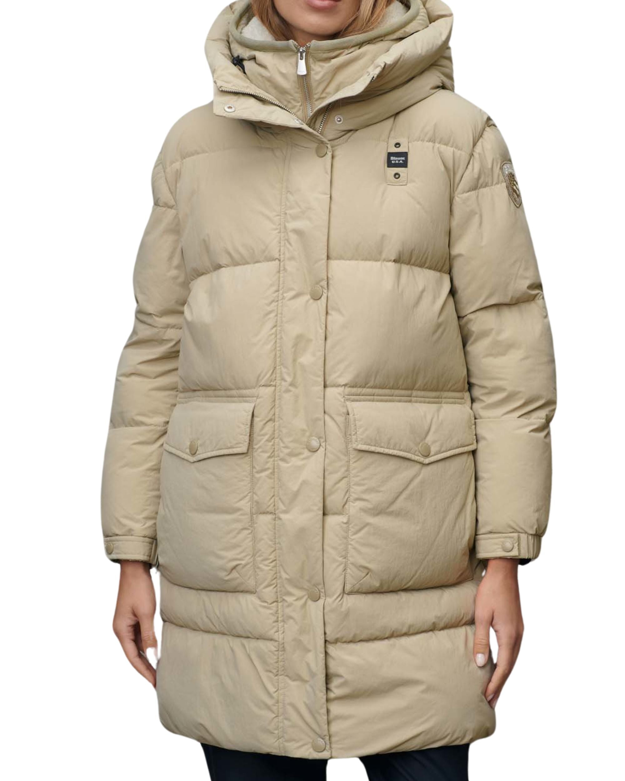 Blauer Ovatta Ecosostenibile Beige Donna