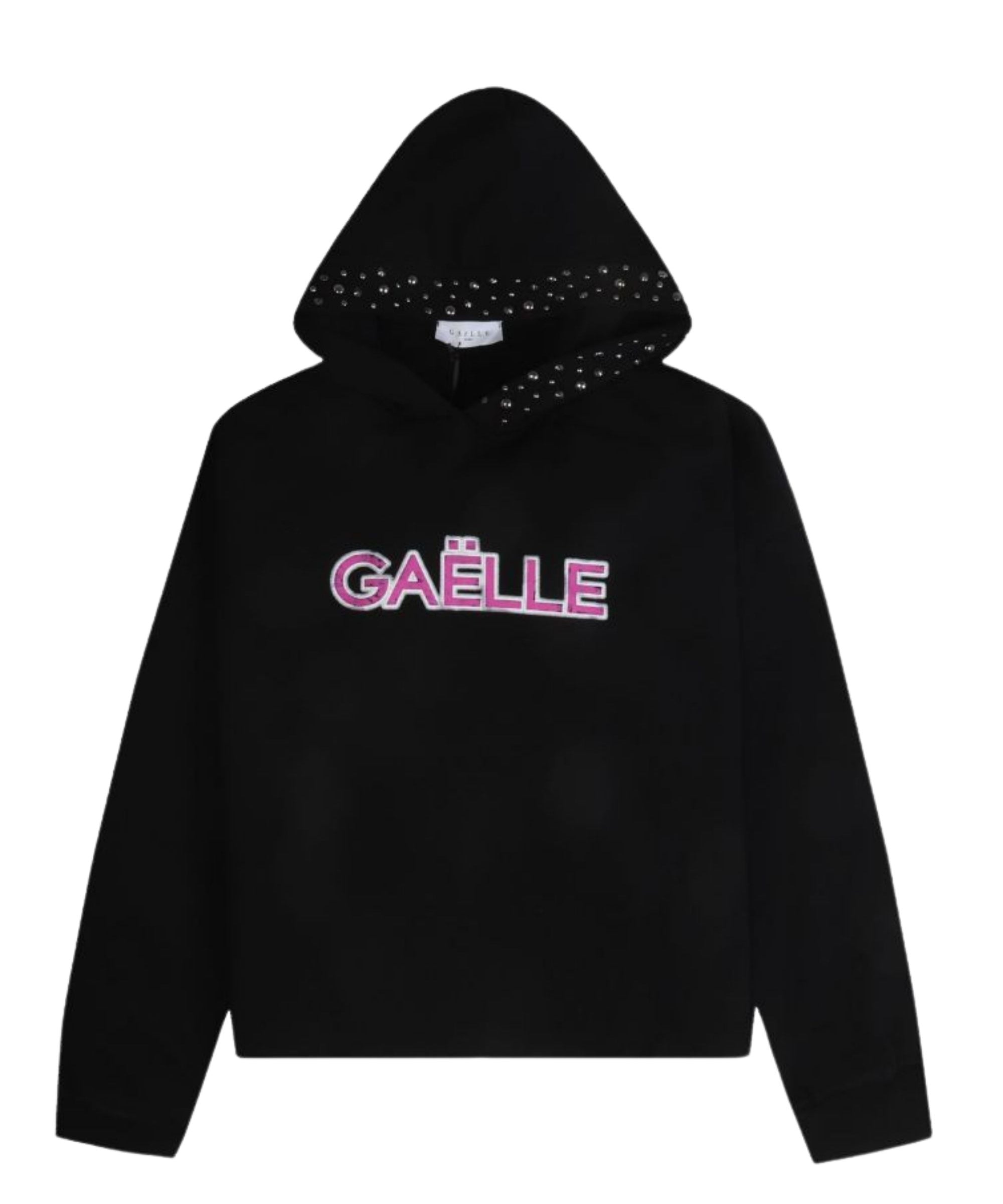 Gaelle Cropped Con Borchie Attorno Al Cappuccio Nero Donna – Looev