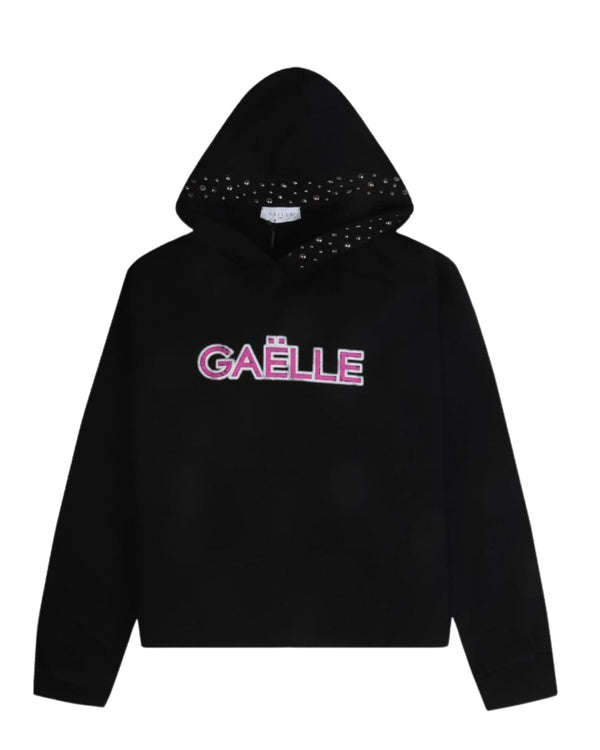 Gaelle Cropped Con Borchie Attorno Al Cappuccio Nero Donna