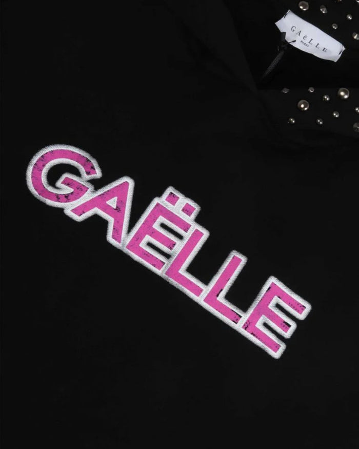 Gaelle Cropped Con Borchie Attorno Al Cappuccio Nero Donna 3