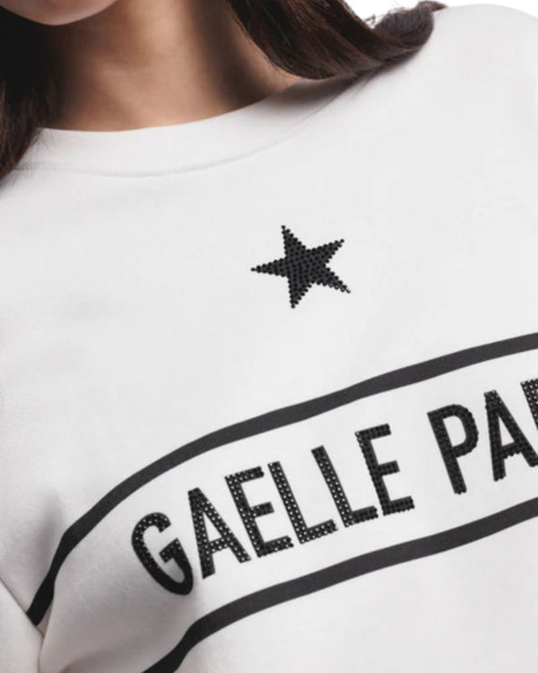 Gaelle Paricollo Con Logo Stampa E Strass Bianco Donna-2