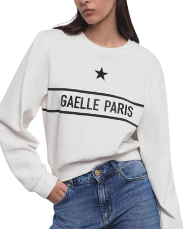 Gaelle Paricollo Con Logo Stampa E Strass Bianco Donna 4