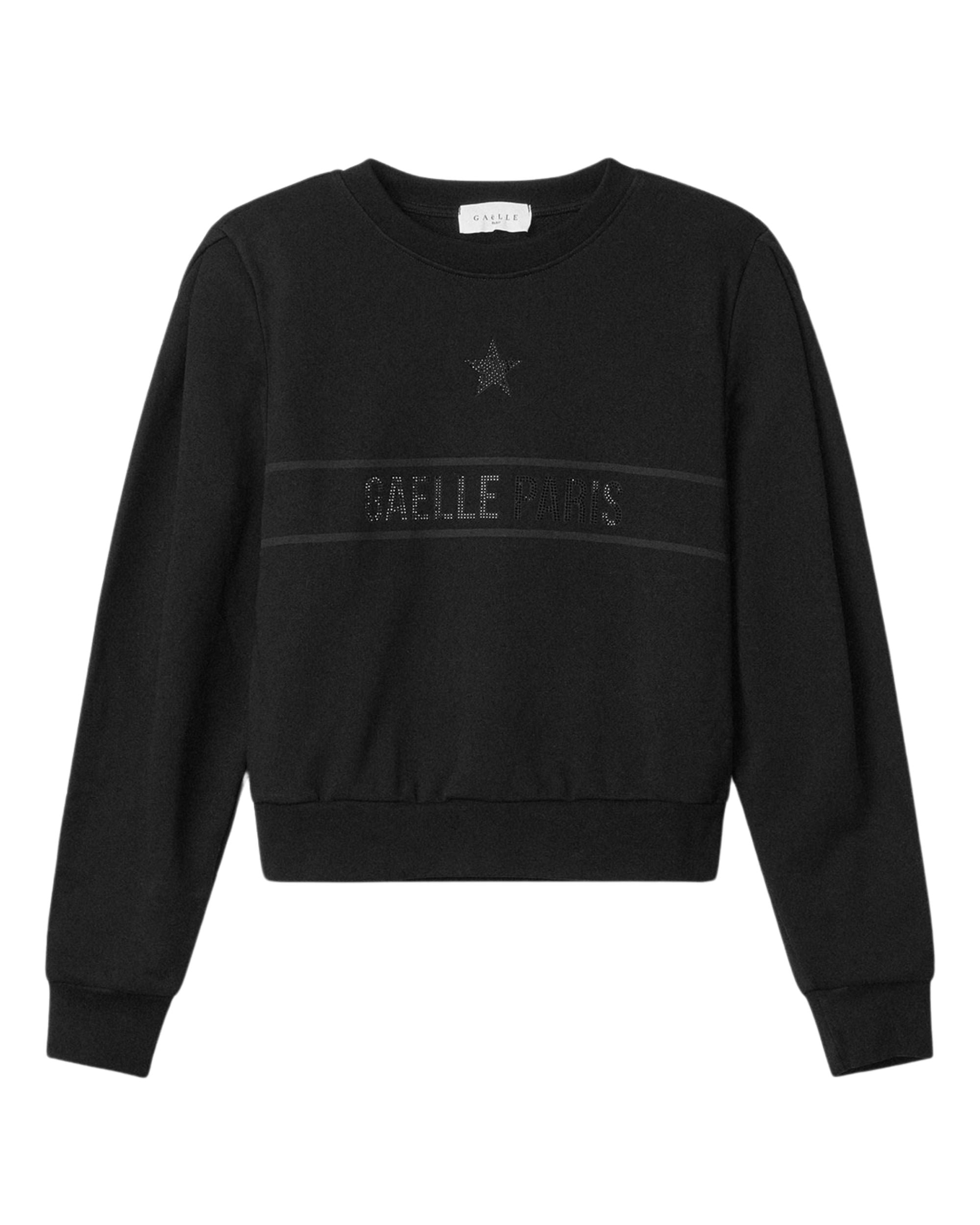 Gaelle Paricollo Con Logo Stampa E Strass Nero Donna