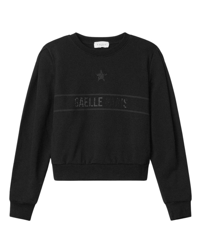 Gaelle Paricollo Con Logo Stampa E Strass Nero Donna 1