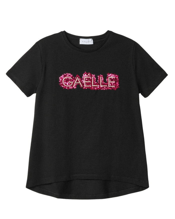 Gaelle Mezza Manica In Jersey Con Logo Ricamato A Mano Nero Donna 1