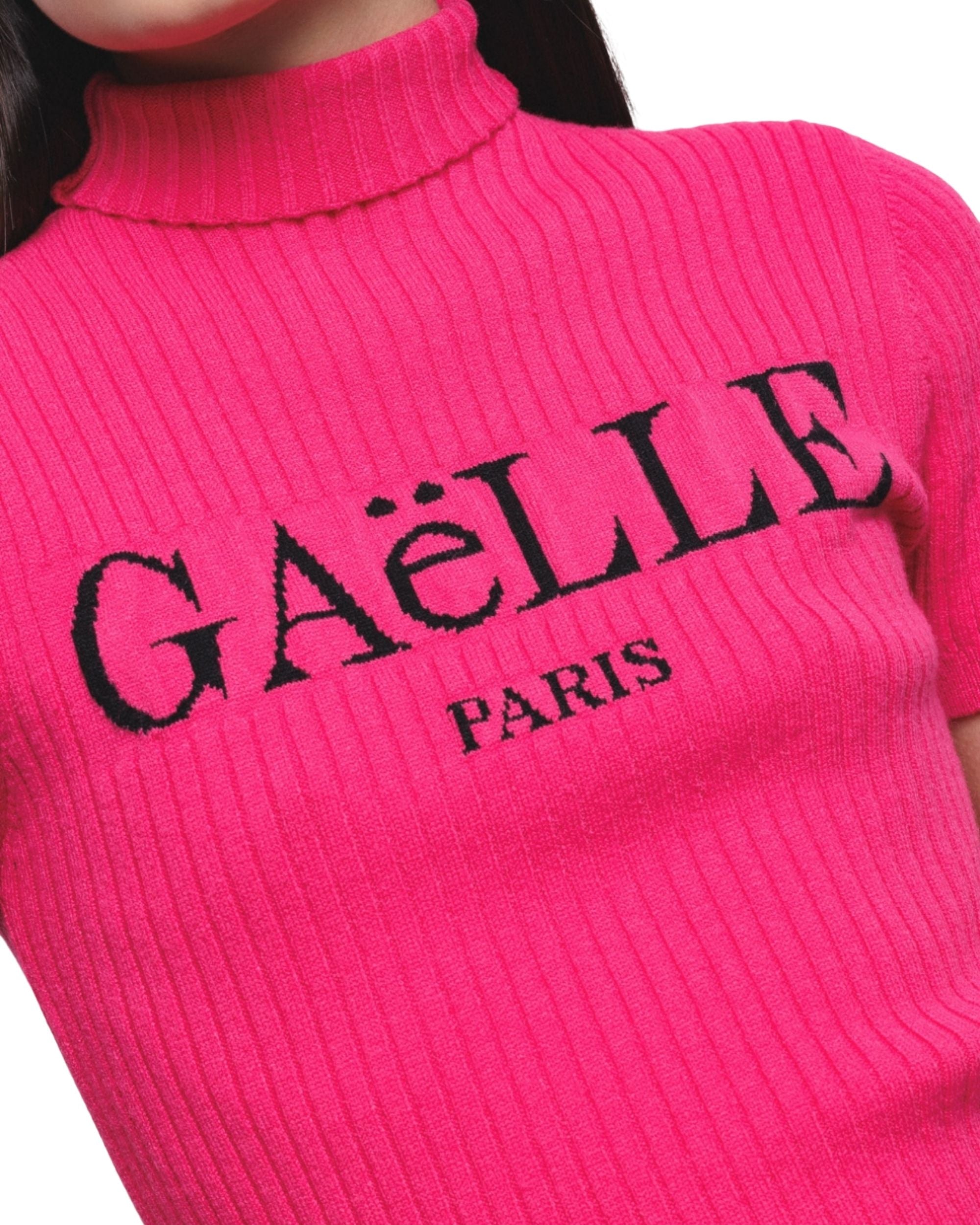 Gaelle Maglia A Coste Pullover Logo Big Viola Donna GAABW01293