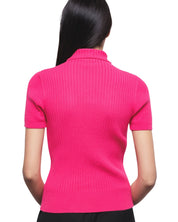 Gaelle Maglia A Coste Pullover Logo Big Viola Donna GAABW01293