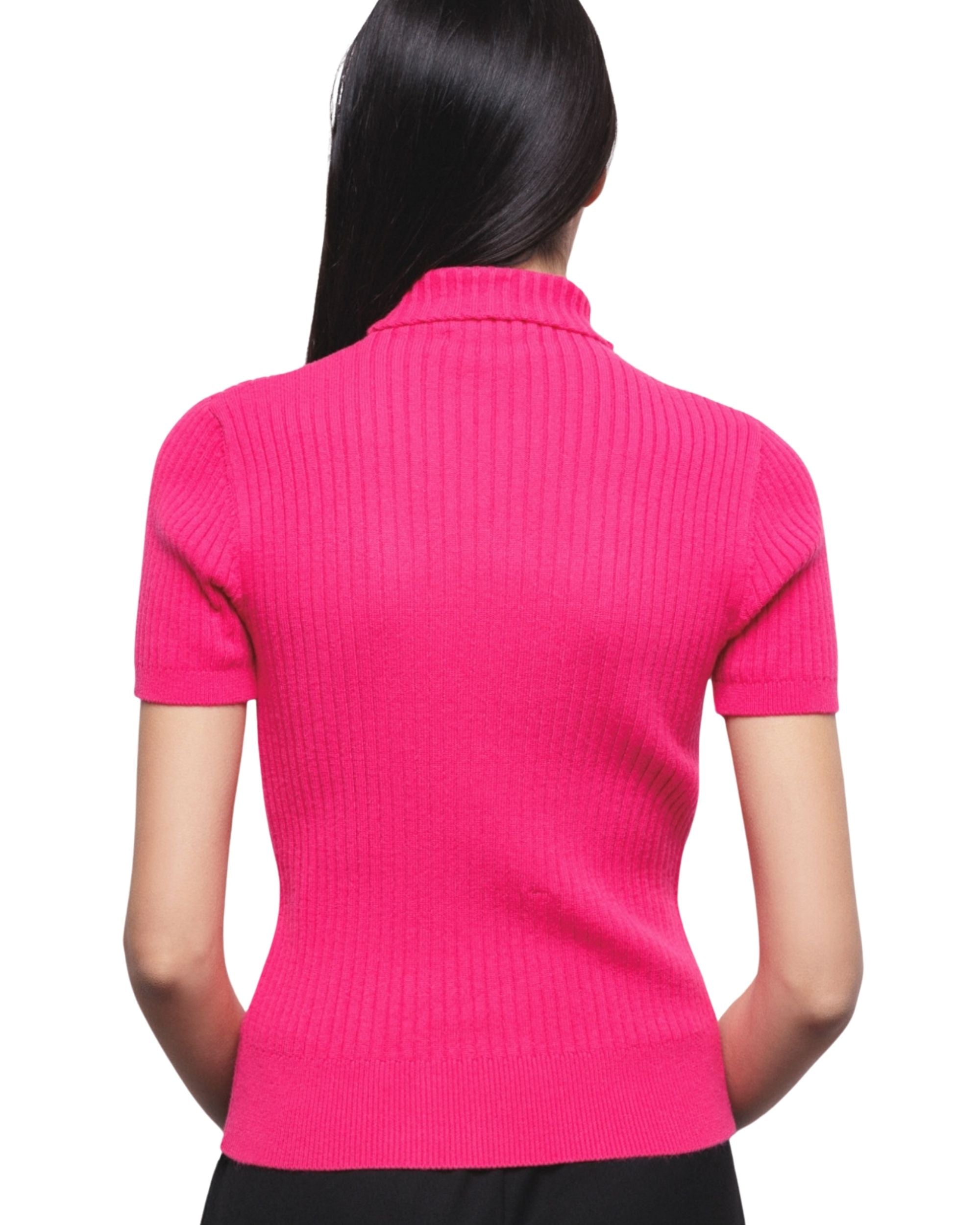 Gaelle Maglia A Coste Pullover Logo Big Viola Donna GAABW01293