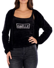 Gaelle Cardigan Set e canotta Cropped Nero Donna