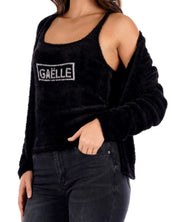 Gaelle Cardigan Set e canotta Cropped Nero Donna