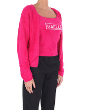 Gaelle Set cardigan e canotta Cropped Con Log fucsia