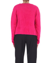 Gaelle Set cardigan e canotta Cropped Con Log fucsia