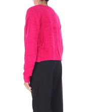 Gaelle Set cardigan e canotta Cropped Con Log fucsia