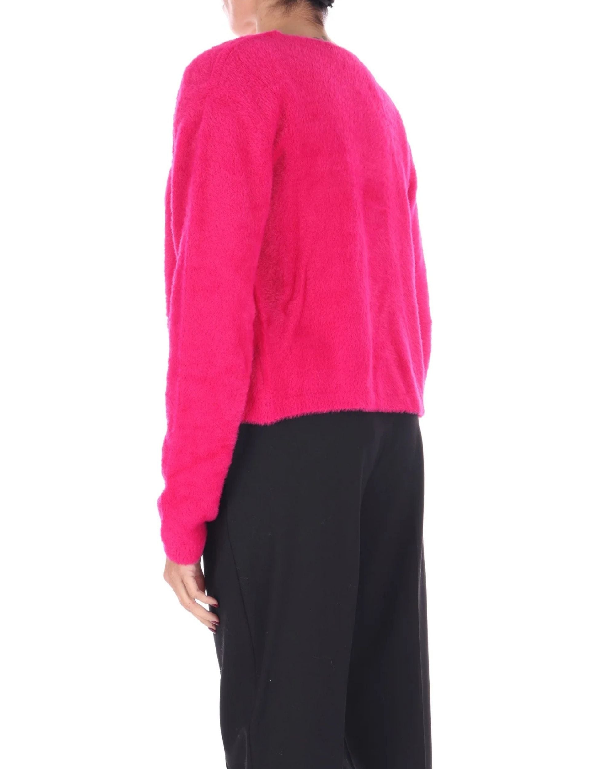 Gaelle Set cardigan e canotta Cropped Con Log fucsia