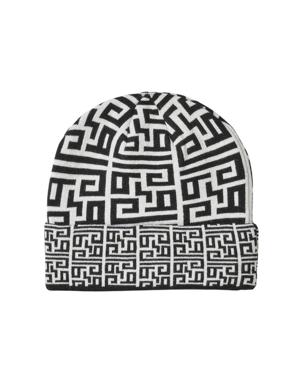 Gaelle Jacquard Fantasia Lettering Berretto Beanie Bianco Unisex