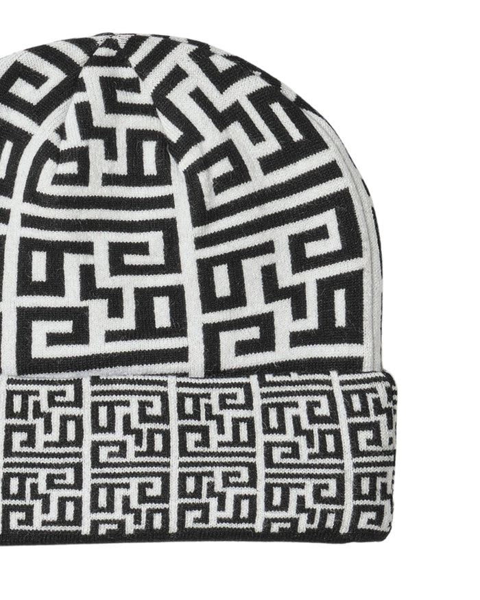 Gaelle Jacquard Fantasia Lettering Berretto Beanie Bianco Unisex 2