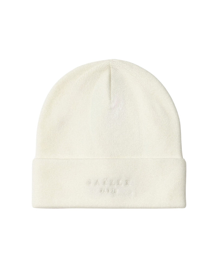 Gaelle Beanie Maglieria Con Risvolto E Logo Ricamato Bianco Unisex 1