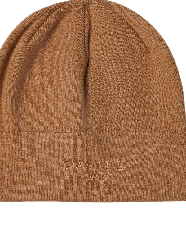 Gaelle Beanie Maglieria Con Risvolto E Logo Ricamato Marrone Unisex-2