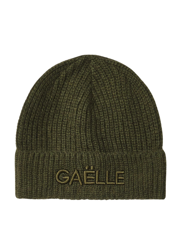 Gaelle Beanie Maglieria Con Risvolto E Logo Ricamato Verde Unisex