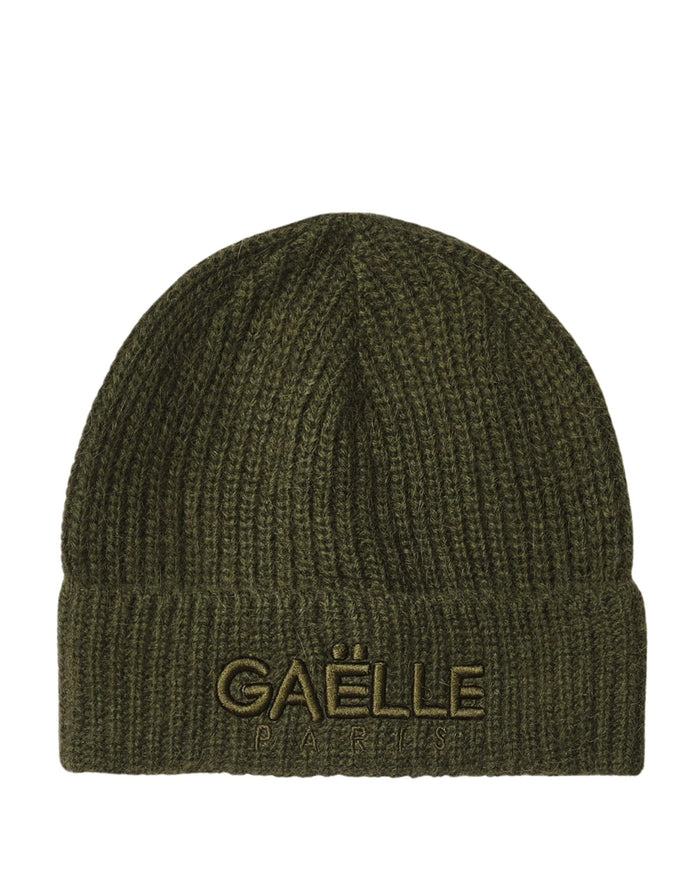 Gaelle Beanie Maglieria Con Risvolto E Logo Ricamato Verde Unisex 1