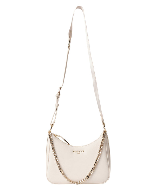 Gaelle Ecopelle Logo Metallo Beige Donna