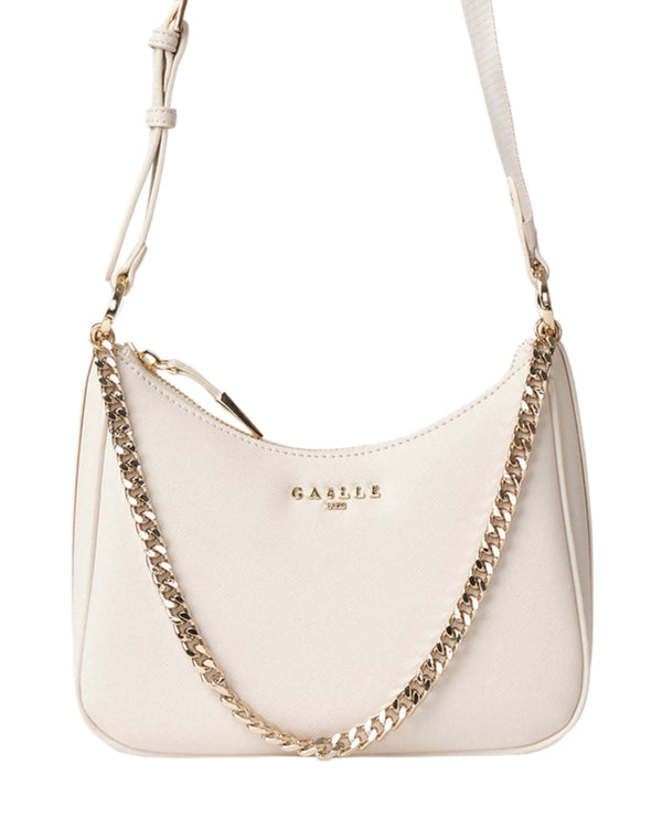 Gaelle Ecopelle Logo Metallo Beige Donna-2