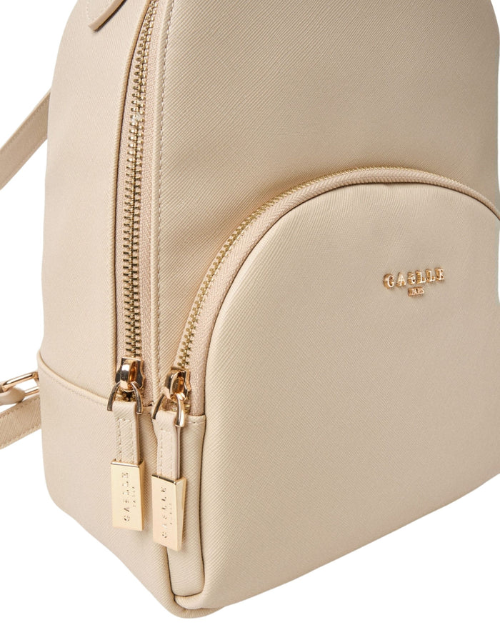 Gaelle Ecopelle Saffiano E Logo Beige Donna 2