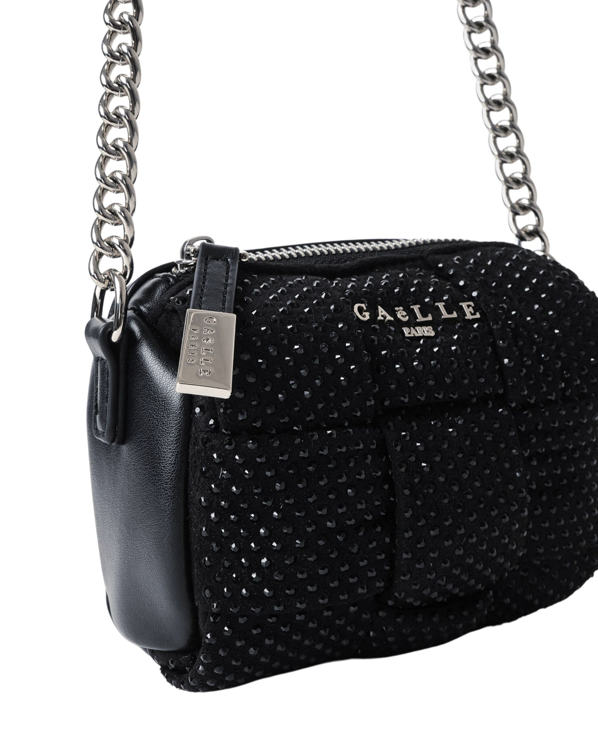 Gaelle Ecopelle Fasce Intrecciate Nero Donna