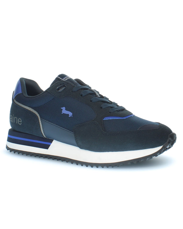 Harmont&blaine Sneaker Casual In Pelle Scamosciata Blu Uomo