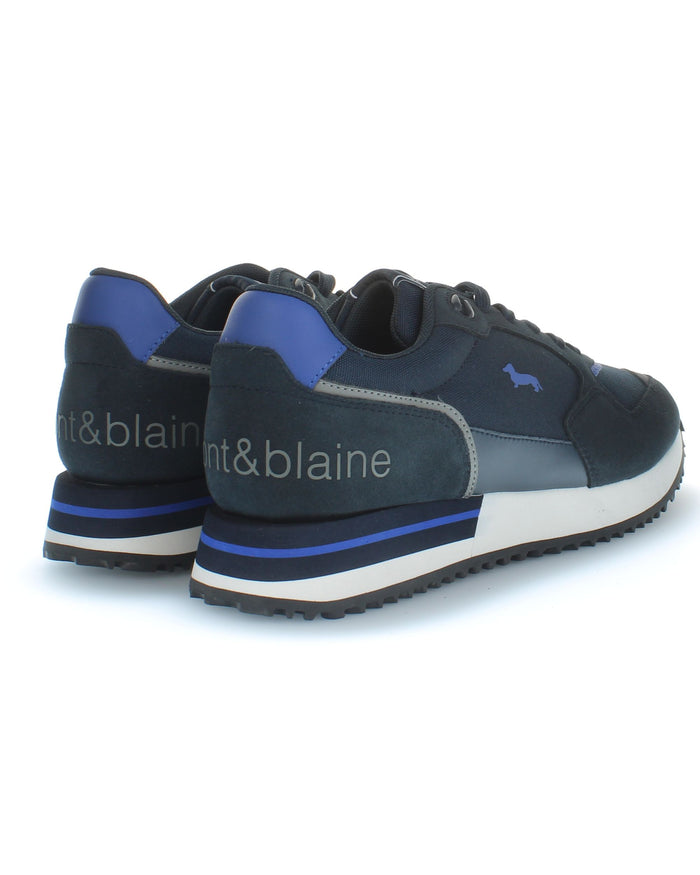 Harmont&blaine Sneaker Casual In Pelle Scamosciata Blu Uomo 2