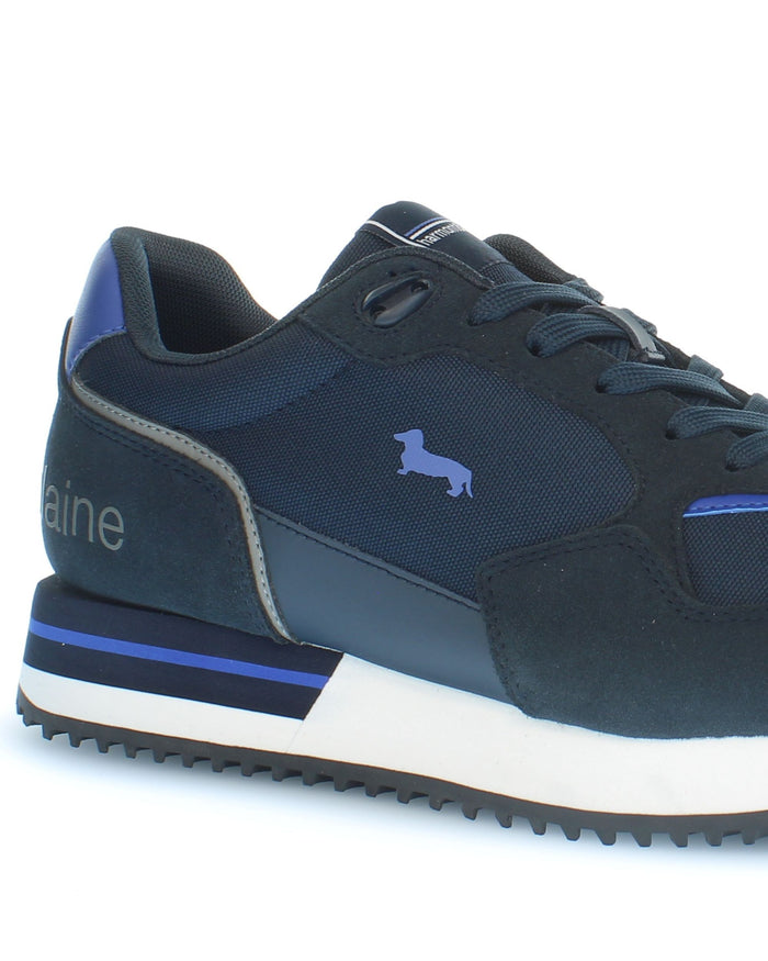 Harmont&blaine Sneaker Casual In Pelle Scamosciata Blu Uomo 3