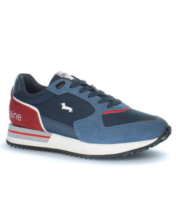 Harmont&blaine Sneaker Casual In Pelle Scamosciata Blu Uomo