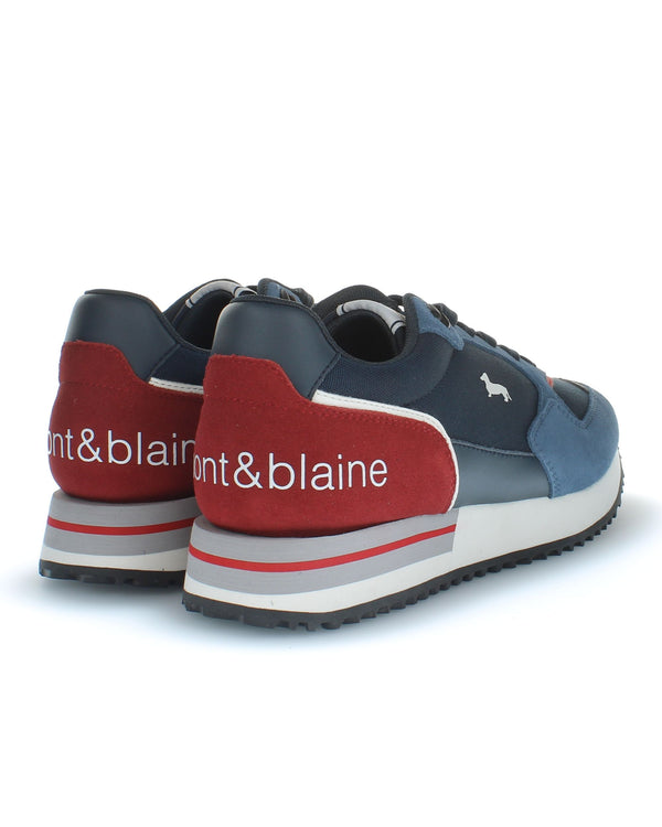 Harmont&blaine Sneaker Casual In Pelle Scamosciata Blu Uomo-2