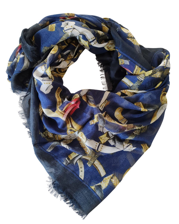 Versace Foulard Stola Pashmina Scialle Nero Donna