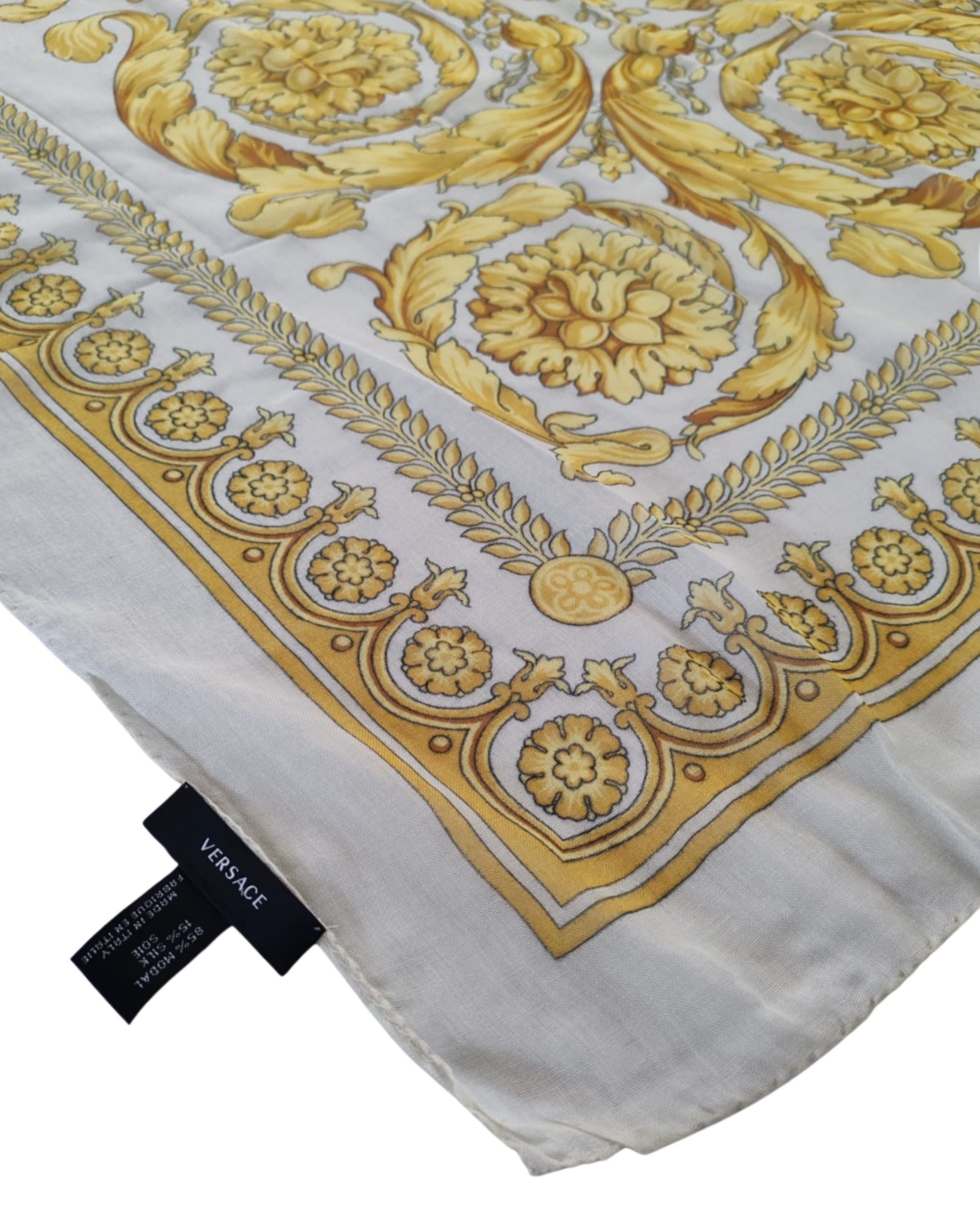 Versace Foulard Stola Pashmina Scialle Beige Donna